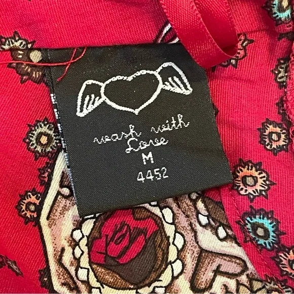 Hell Bunny Sugar Skull print dress. Size M. Sweetheart neck. Back zipper. Used. - Picture 4 of 13